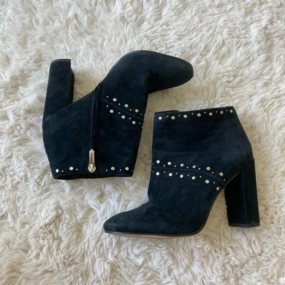 Sam Edelman black, silver studded booties